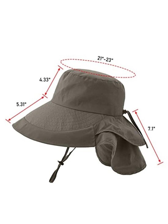 2 Pack Sun Hat UPF 50+ Wide Brim and Ponytail Hole, Hiking Safari Hat with Neck main image 5